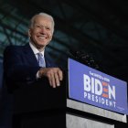 Democratic presidential candidate Joe Biden delivers remarks at his primary night election event in Columbia, South Carolina, on February 29, 2020. - Former vice president Joe Biden won the South Carolina primary on Saturday, reviving his flagging campaign and positioning himself as the leading rival to frontrunner Bernie Sanders in the race for the Democratic presidential nomination. (Photo by JIM WATSON / AFP)