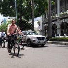 Algunos integrantes de Masa Crítica, el colectivo que es parte de la Mesa de la Movilidad.