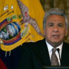 Ecuador"s President Lenin Moreno delivers a speech during a meeting with social organizations at the Carondelet Palace in Quito on March 10, 2020.  / AFP / Rodrigo BUENDIA

 ECUADOR-MORENO