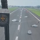Este era el escenario cuando el vuelo de Iberia intentaba aterrizar esta tarde.