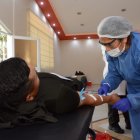 En la Escuela Superior Alberto Enríquez Gallo la Cruz Roja recibe la donación de sangre.