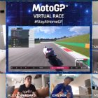 Los motocilcistas durante la competencia en el videojuego oficial del Mundial de MotoGP.