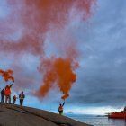 This handout photo taken on February 20, 2020 and released on March 31 by the Australian Antarctic Division shows the Aurora Australis leaving the winter team of 19 expeditioners at Mawson research station for the rest of the 2020. - Inside Australia"s four remote Antarctic research bases, some 89 people find themselves ensconced on the only COVID-19 coronavirus-free continent as they watch their old home transform beyond recognition. (Photo by Matt WILLIAMS / AUSTRALIAN ANTARCTIC DIVISION / AFP) / TO BE USED EXCLUSIVELY FOR AFP STORY Health-Virus-Palau
-----EDITORS NOTE --- RESTRICTED TO EDITORIAL USE - MANDATORY CREDIT "AFP PHOTO /  MATT WILLIAMS / AUSTRALIAN ANTARCTIC DIVISION" - NO MARKETING - NO ADVERTISING CAMPAIGNS - DISTRIBUTED AS A SERVICE TO CLIENTS  - NO ARCHIVES - ONE TIME USE /