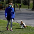 Britain"s Health Secretary Matt Hancock leaves 10 Downing street in central London on April 9, 2020. - Stranded at home, Britons have sought solace in their traditional passion for animals, with shelters recording a wave of applications to adopt dogs and cats. (Photo by Tolga AKMEN / AFP)