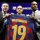 Martin Braithwaite (c) fue el último fichaje del FC Barcelona para la presente temporada.