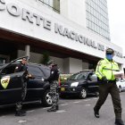 Control. El anuncio de la resolución de la condena por el caso Sobornos se dio con estrictas medidas de seguridad.