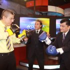 Vito Muñoz, Alfaro Moreno y Washington Sánchez, durante un Guillotina.