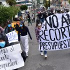 Los estudiantes universitarios que salieron a reclamar el martes, se anotaron como un “triunfo” el anuncio de juicio político a Richard Martínez.