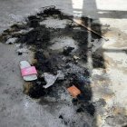 Las huellas de la incineración de Camila Solís, halladas en la casa de uno de los detenidos.