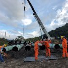 OCP Ecuador trabaja en la variante de sus ductos para prevenir nuevos daños por deslizamientos.