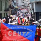 En Quito hubo al menos ocho concentraciones en distintos puntos de la ciudad. Participaron estudiantes, maestros, dirigentes y trabajadores despedidos.