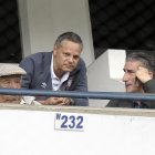 Liga de Quito rechazó las declaraciones de Nassib Neme, presidente de Emelec, contra Rodrigo (i) y Esteban Paz (c).