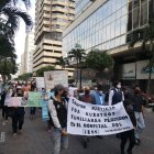 Protesta. Esta tarde se realizó una marcha en el centro de Guayaquil.