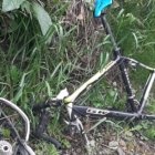 Así quedó la bicicleta de Rubén Darío tatés tras ser impactada por un auto en la Panamericana Norte.