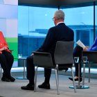 Angela Merkel, durante la entrevista con el canal de TV berlinés ARD.