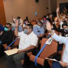 Los consejeros provinciales, en más reciente sesión de Consejo en la que algunos manifestaron su apoyo al prefecto Morales.