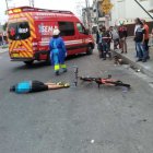 Una escena del accidente de esta mañana, en la calle Portete y la 37.