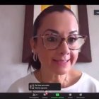 Aguiñaga. La legisladora correísta tiembla de la dicha vía Zoom.