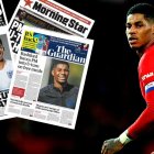 Marcus Rashford fue portada de los principales diarios ingleses. El motivo no fue un gol, un buen partido o una gran jugada.