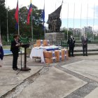 La Embajada de Francia donó insumos este miércoles. En el acto estuvo la ministra María Paula Romo.