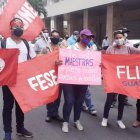 Hecho. En la plaza San Francisco de Guayaquil protestaron estudiantes y educadores.