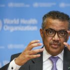 El director general de la OMS, Tedros Adhanom Ghebreyesus, durante la rueda de prensa.