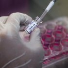 Referencial. Trabajos en busca de una vacuna para el coronavirus en un laboratorio.