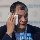 Rafael Correa, durante una visita a Argentina para la toma de mando de Alberto Fernández.