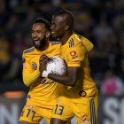 Enner Valencia festeja uno de los 34 goles que anotó con la camiseta del Tigres en las últimas tres campañas