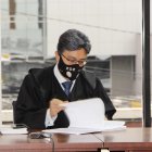 el juez marco Rodríguez dirigió este viernes la audiencia de vinculación del asambleísta Eliseo Azuero al caso de su colega Daniel Mendoza