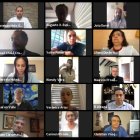 Los legisladores de la bancada correístas participaron de la rueda de prensa virtual.