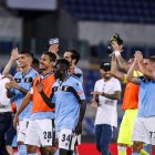 Los jugadores del Lazio celebran la clasificación a la Liga de Campeones.