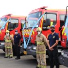 Flota. Son siete nuevos camiones de combate contra incendios y una ambulancia, que se suman a la renovada flota vehicular.