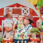 La Suka con su esposo e hijo.