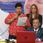 Wilson Sánchez, director nacional del partido AEA, anunció la denuncia que presentaron ante la ausencia del delegado del CNE.