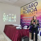 Sylka Sánchez, dirigente del partido, luego de dirigirse a los delegados de la organización en las provincias vía telemática.