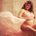 Parte de su sesión de fotos de su tercer embarazo.