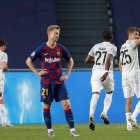 Muller festeja tras uno de los ocho tantos que el Bayern le marcó al Barcelona.