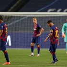 Los jugadores del Barcelona de España no ocultaron su inconformidad tras la triste actuación que dieron y que terminó con una goleada de 8-2 ante el Bayern.