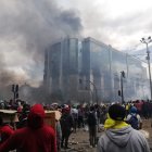 El edificio de la Contraloría fue quemado en las protestas de octubre