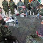 El ministro de Defensa, Oswaldo Jarrín, en Sucumbíos