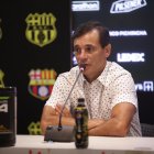 Fabián Bustos, entrenador de Barcelona, está contento con el nivel de sus dirigidos tras la reanudación del campeonato.