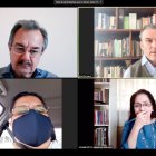 La comisión multipartidista junto a la denunciante en una de sus sesiones virtuales.