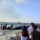 Comuneros lograron que el animal se retire de la playa de la isla.