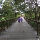 Las niñas de la comunidad practicaban para su homenaje a Simón Bolívar.