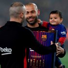 Javier Maschereno, el día en que fue homenajeado cuando dejó el FC. Barcelona