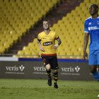 Díaz convirtió el único tanto del partido para la victoria amarilla.