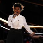 Janelle Monáe durante una interpretación en la más recientes ceremonia de los Óscar.