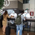 Los controles en el aeropuerto José Joaquín de Olmedo. Esta mañana.