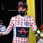 Por tercer día consecutivo Richard Carapaz protagonizó una fuga tempranera en el Tour. Pudo ganar la etapa 18, pero se conformó con el primer lugar de la montaña.